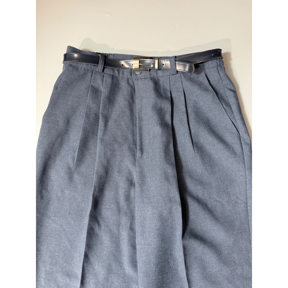 Vintage 80s 90s Briggs Petite Gray Pleated Dress Pants Womens 12 High Waist